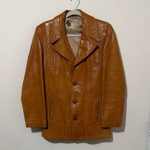 Stylish Tan Leather Coat